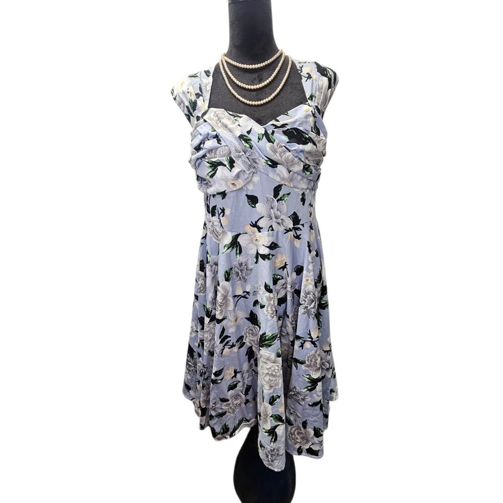 Belle Poque Womens Dress Floral XL Pinup Garden Party Coquette Whimsy Rockabilly